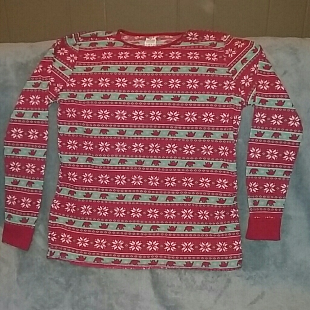 XL winter print red/blue/white bears/snowflakes